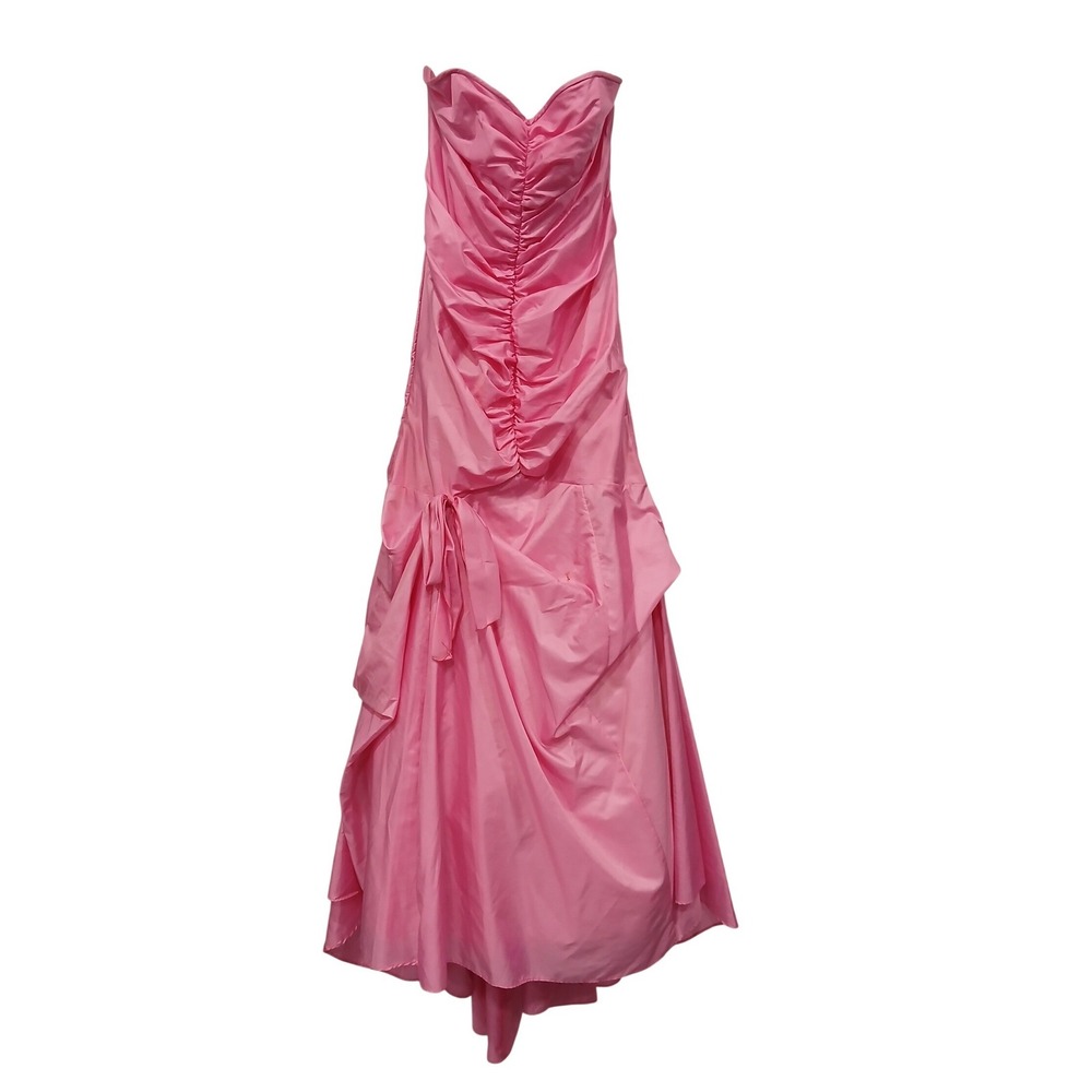Jessica McClintock Gunne‎ Sax Pink Strapless Ruched Bustle Gown VTG NEW * Flaw*